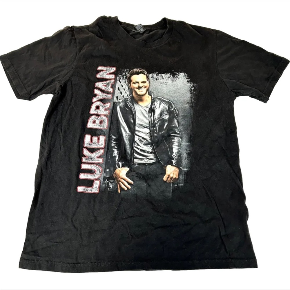 Luke Bryan Unisex Tshirt Small Kick Up The Dust Tour Band Tee Black #1909